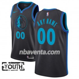 Camiseta Niños Dallas Mavericks Personalizadas 2018-19 Nike City Edition Negro Azul Swingman